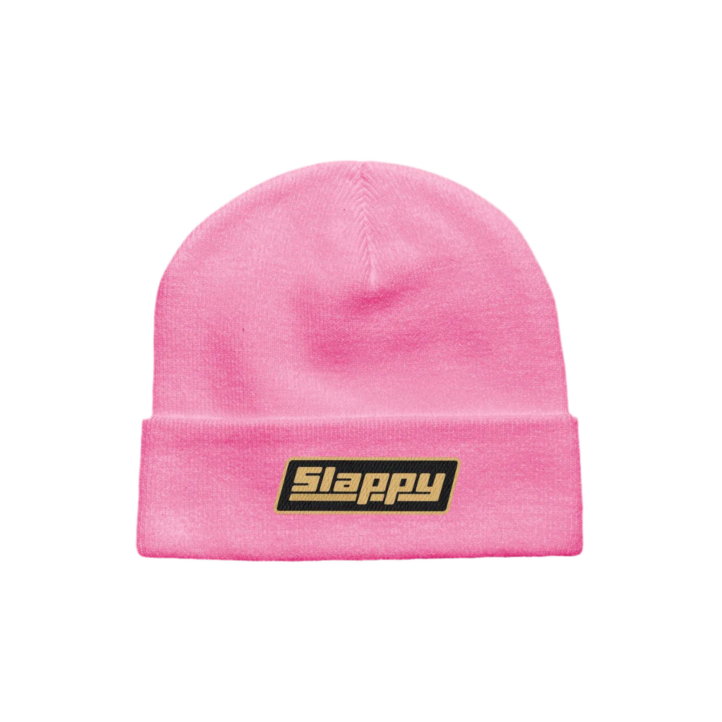 Slappy OG Logo Roll Up Pink Beanie