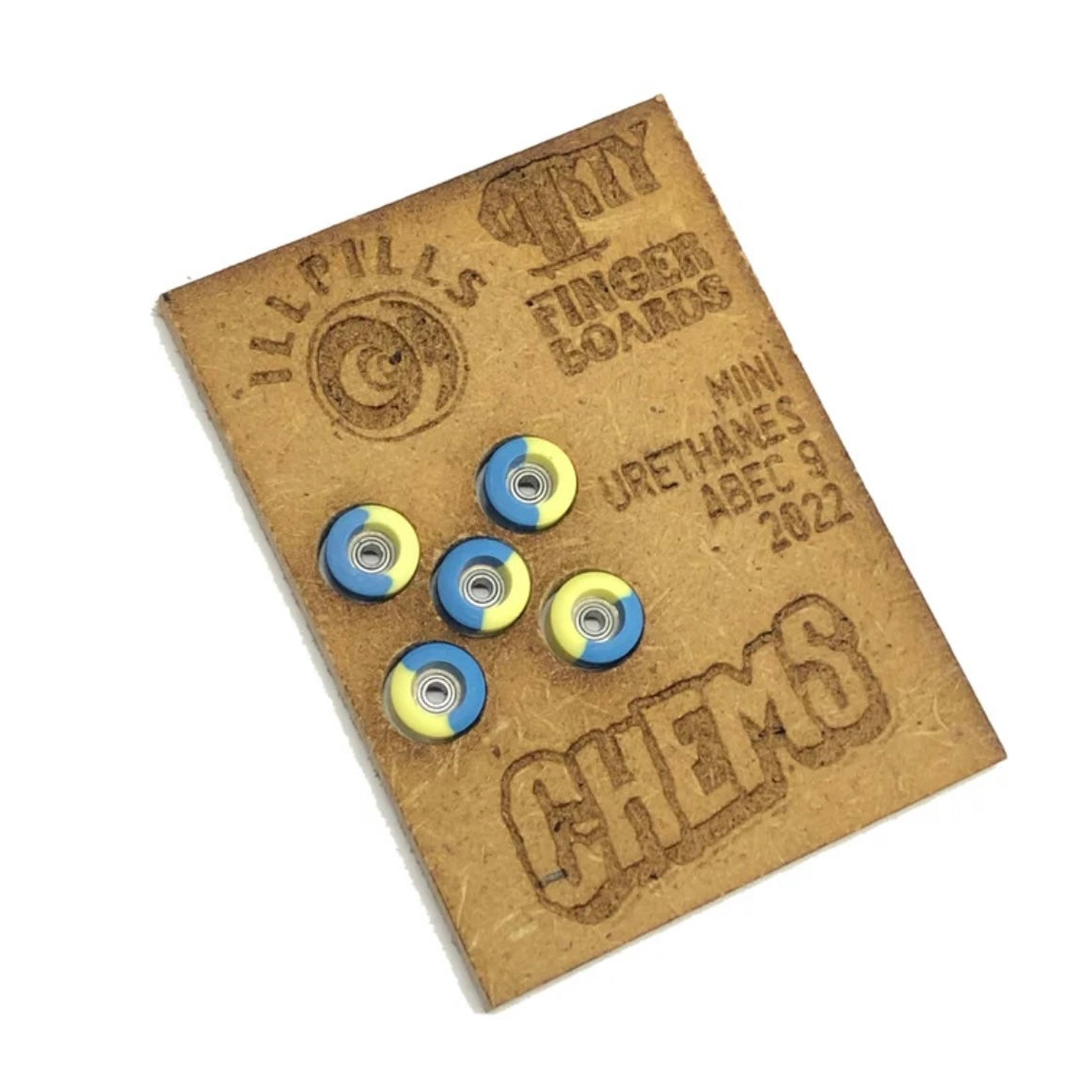 ILLPILLS Blue/Yellow Urethane Fingerboard Wheels (Choose Size)