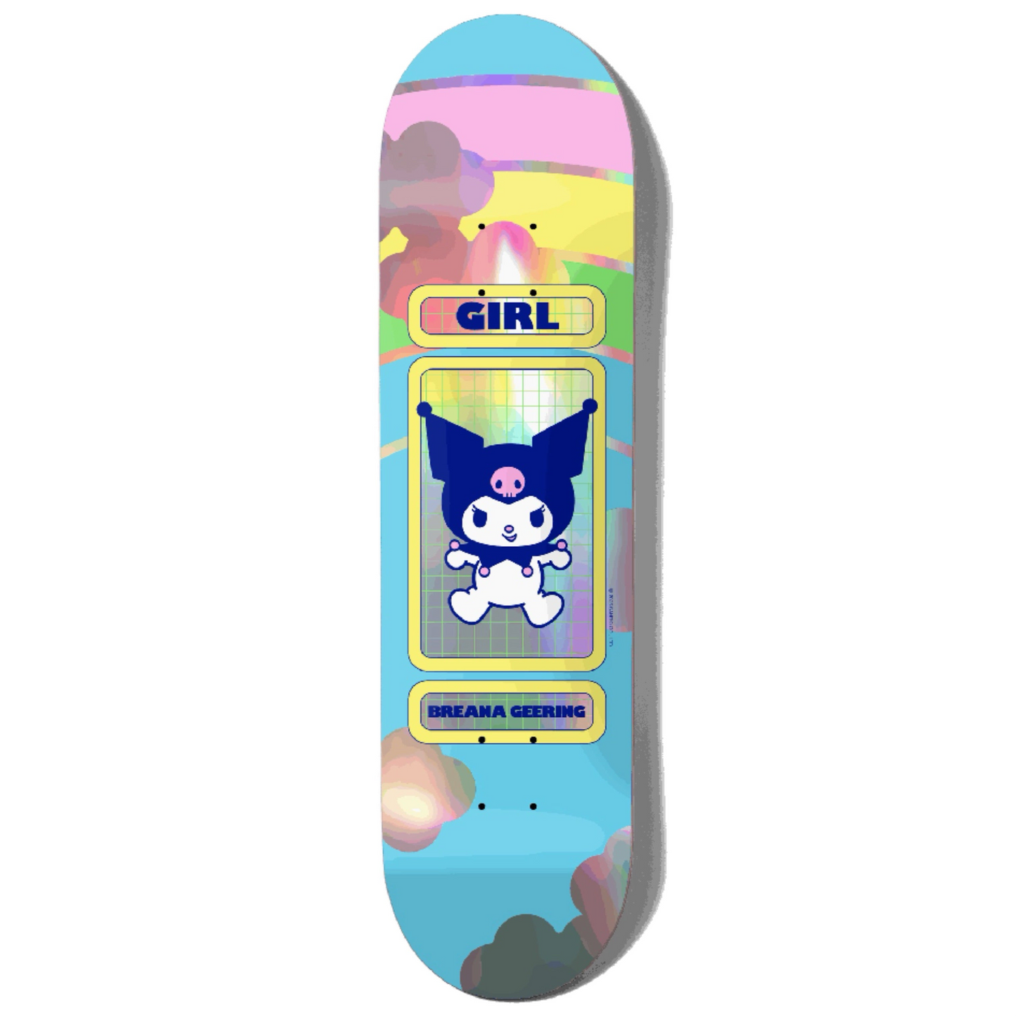 Girl Geering Hello Kitty Rainbow Edition 8.0" Skateboard Deck