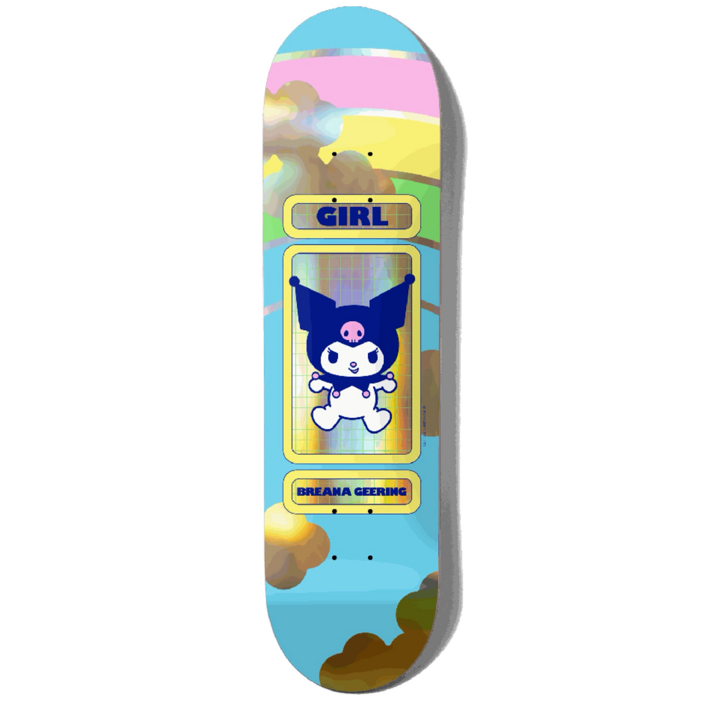 Girl Geering Hello Kitty Rainbow Edition 8.0" Skateboard Deck