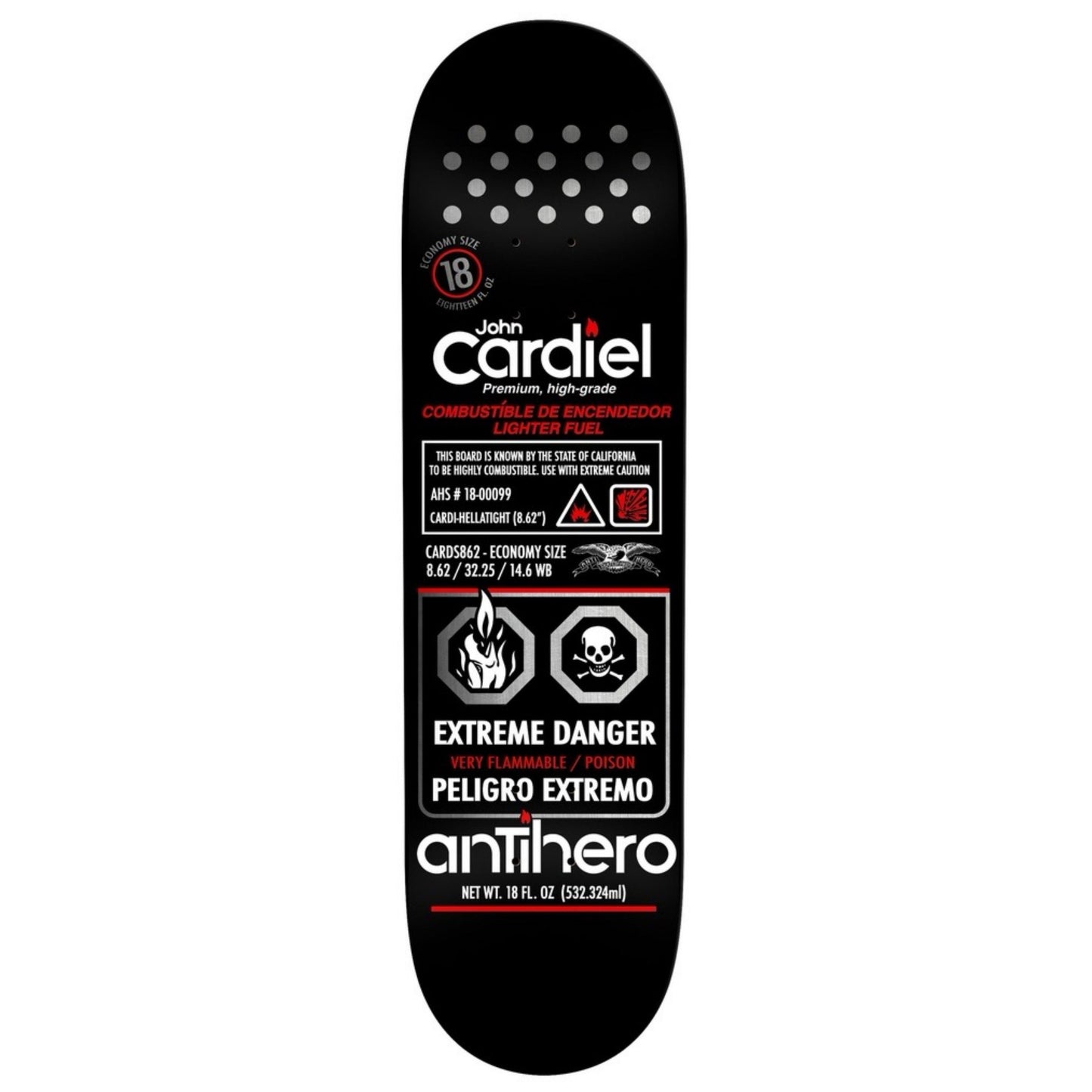 Anti-Hero Cardiel Fueled Up 8.625" Skateboard Deck
