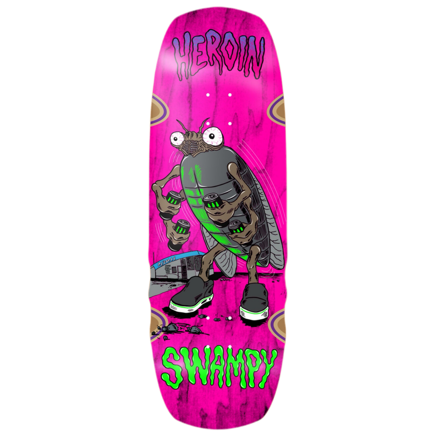 Heroin Swampy Bug 10.75" Shaped Skateboard Deck