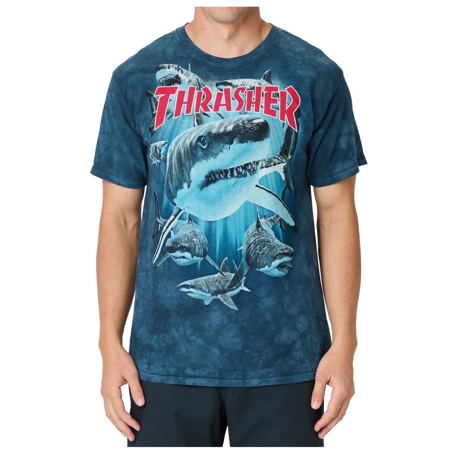 Thrasher x Mountain Shark Hand-Dyed Navy Blue T-Shirt