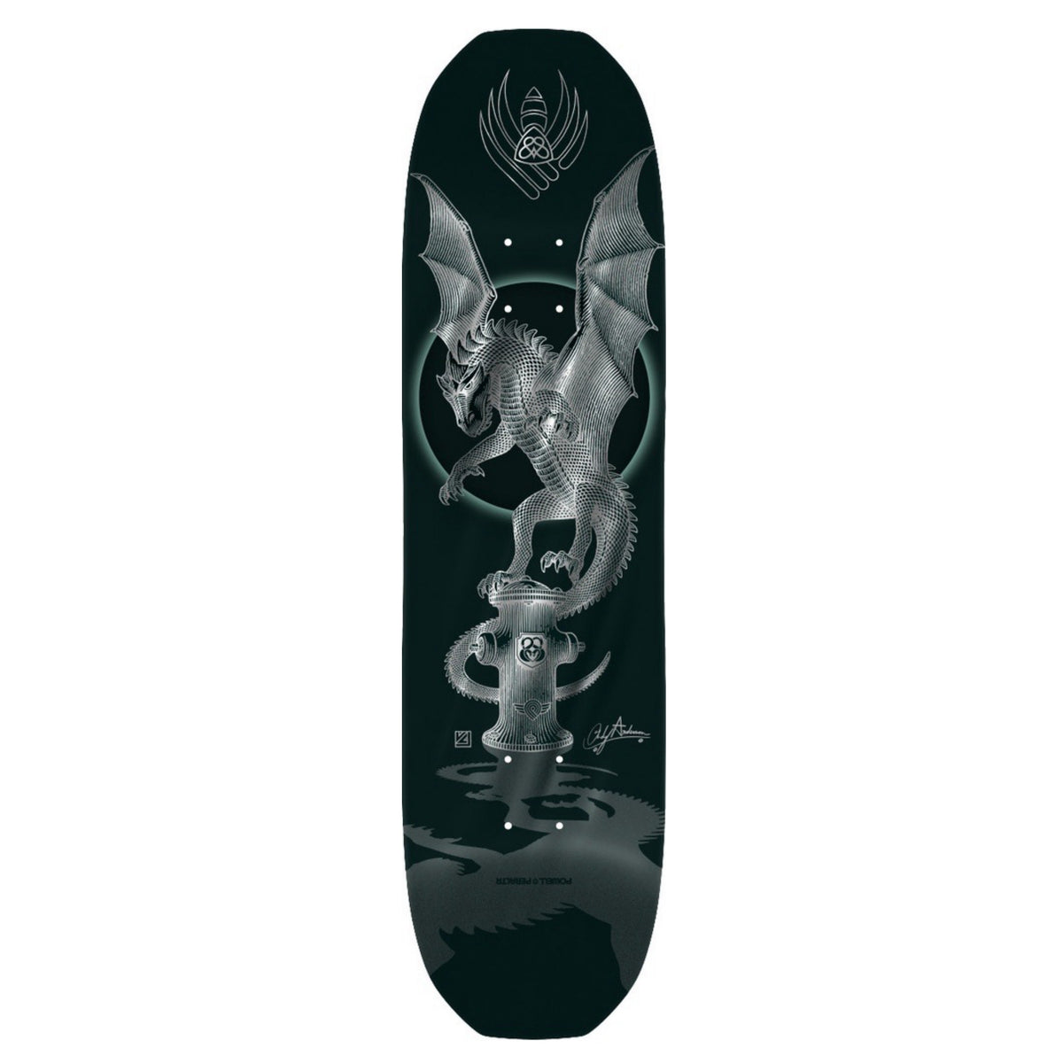 Powell Andy Anderson Hydrant 2 Silver Foil Flight 8.45" Skateboard Deck