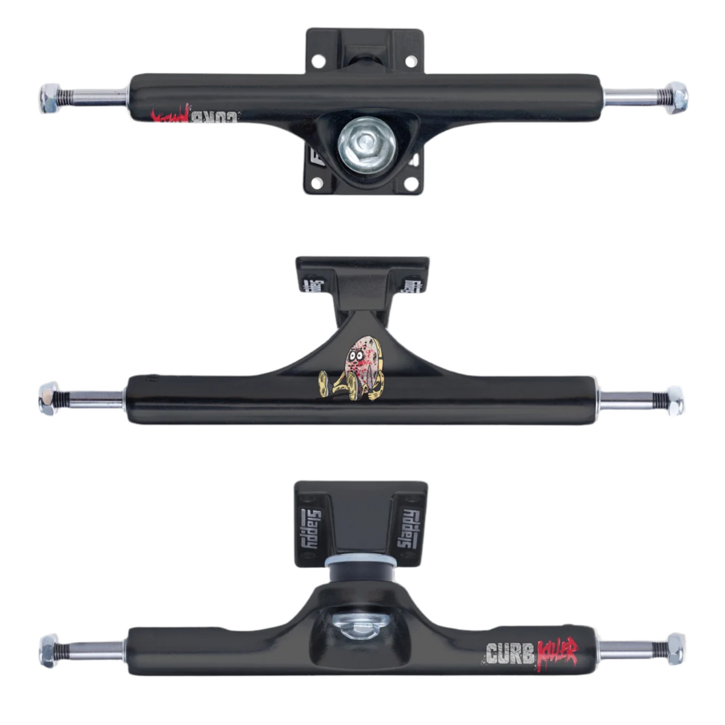 Slappy Curb Killer Classic Matte Black 8.5" Inverted Skateboard Trucks