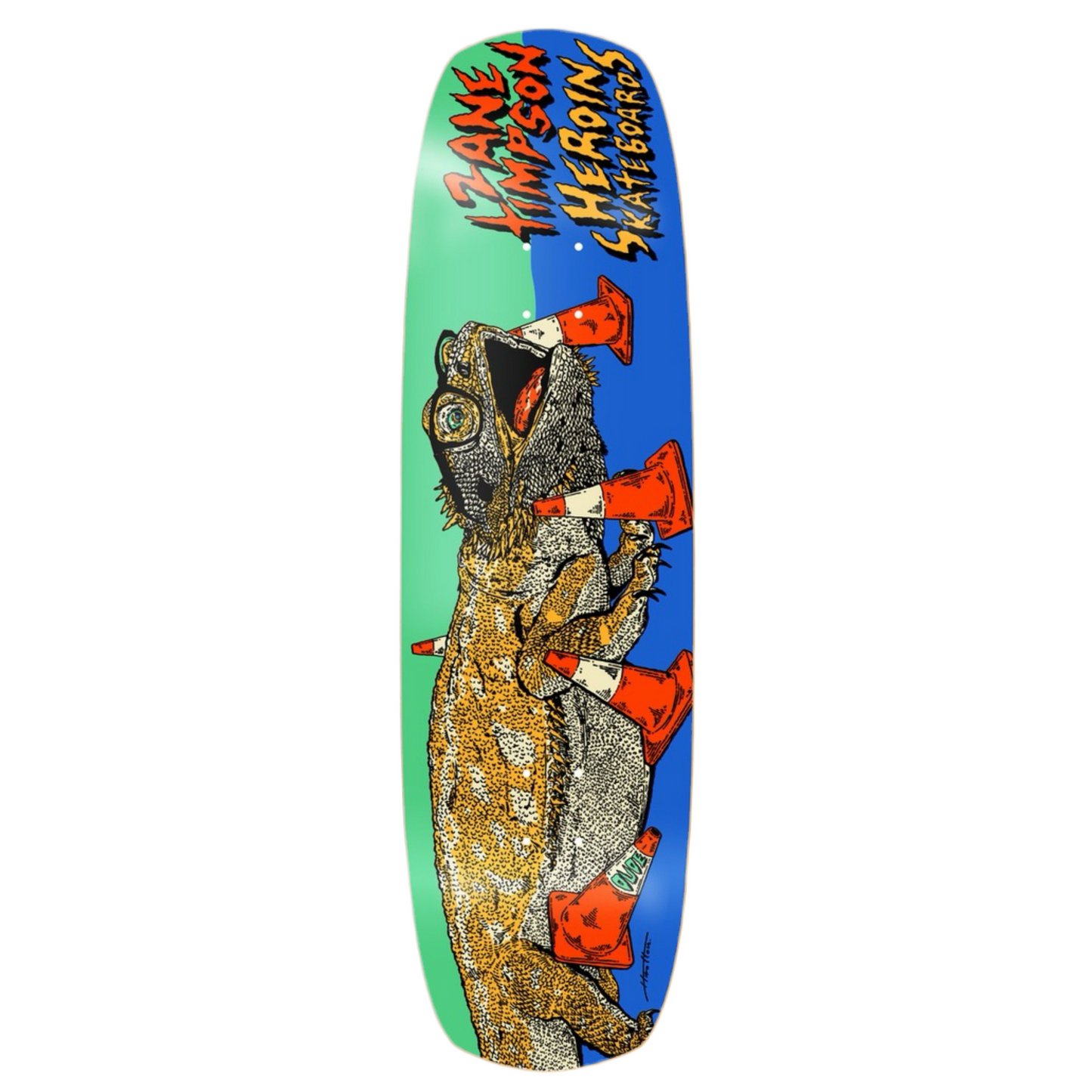 Heroin Zane Timpson Dude 9.0" Double Shovel Shaped Skateboard Deck