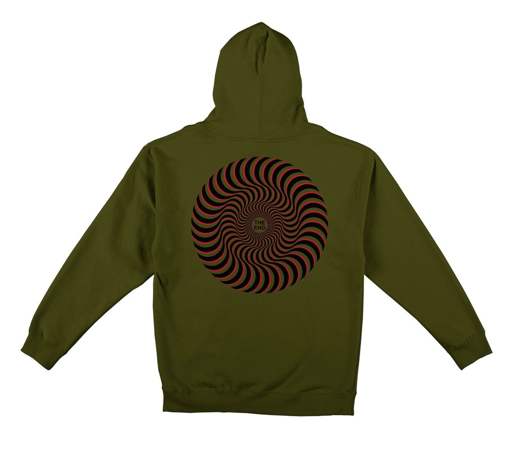 Spitfire Classic Swirl Overlay Olive Zip-Up Hoodie