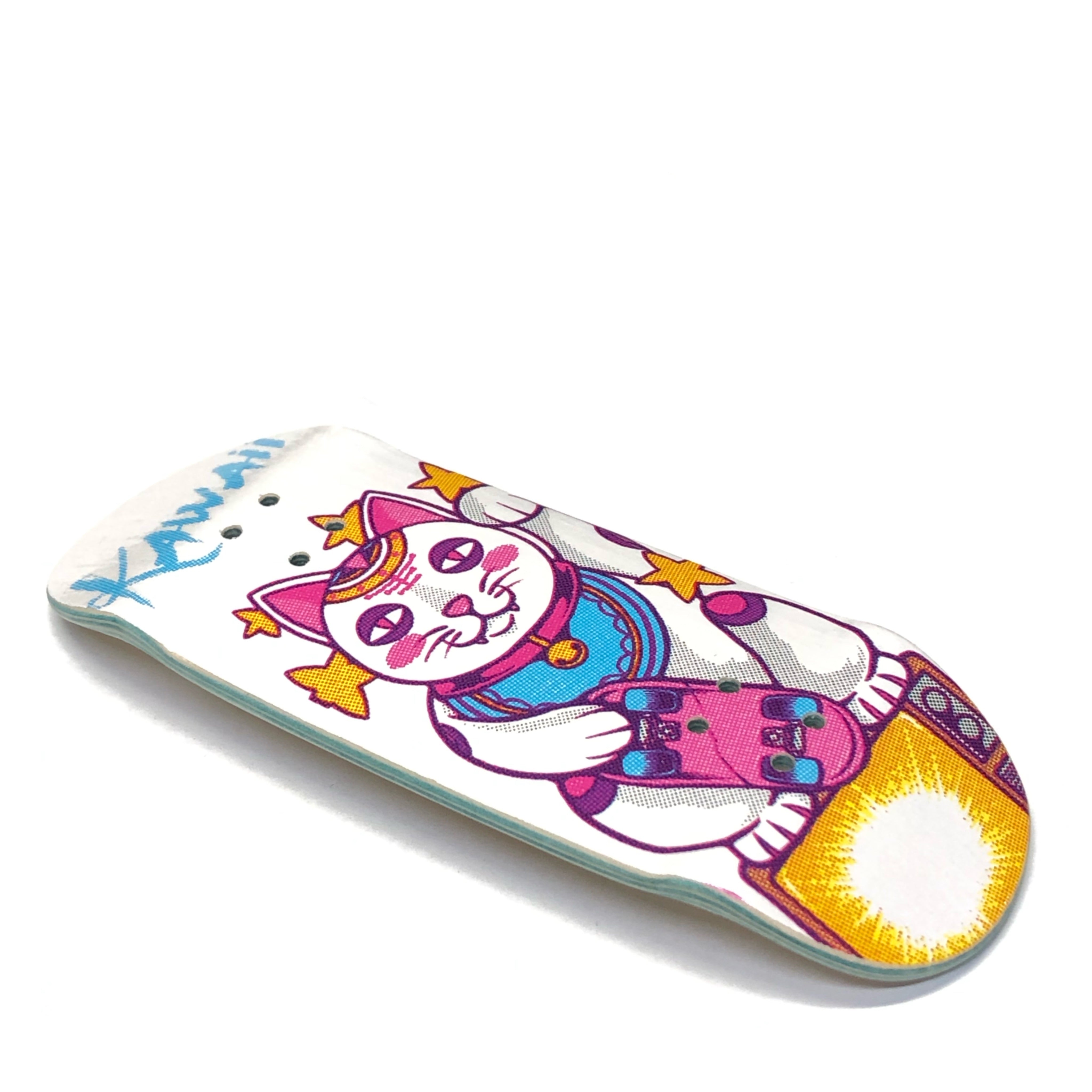 Chems White Background “Kawaii Pro Model” Fingerboard Deck – SKATE 618