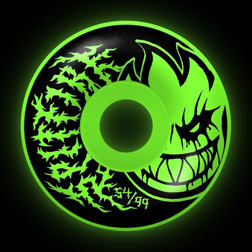 Spitfire Formula Four Radial Full Deathmask 2 Glow 54mm 99a Skateboard Wheels