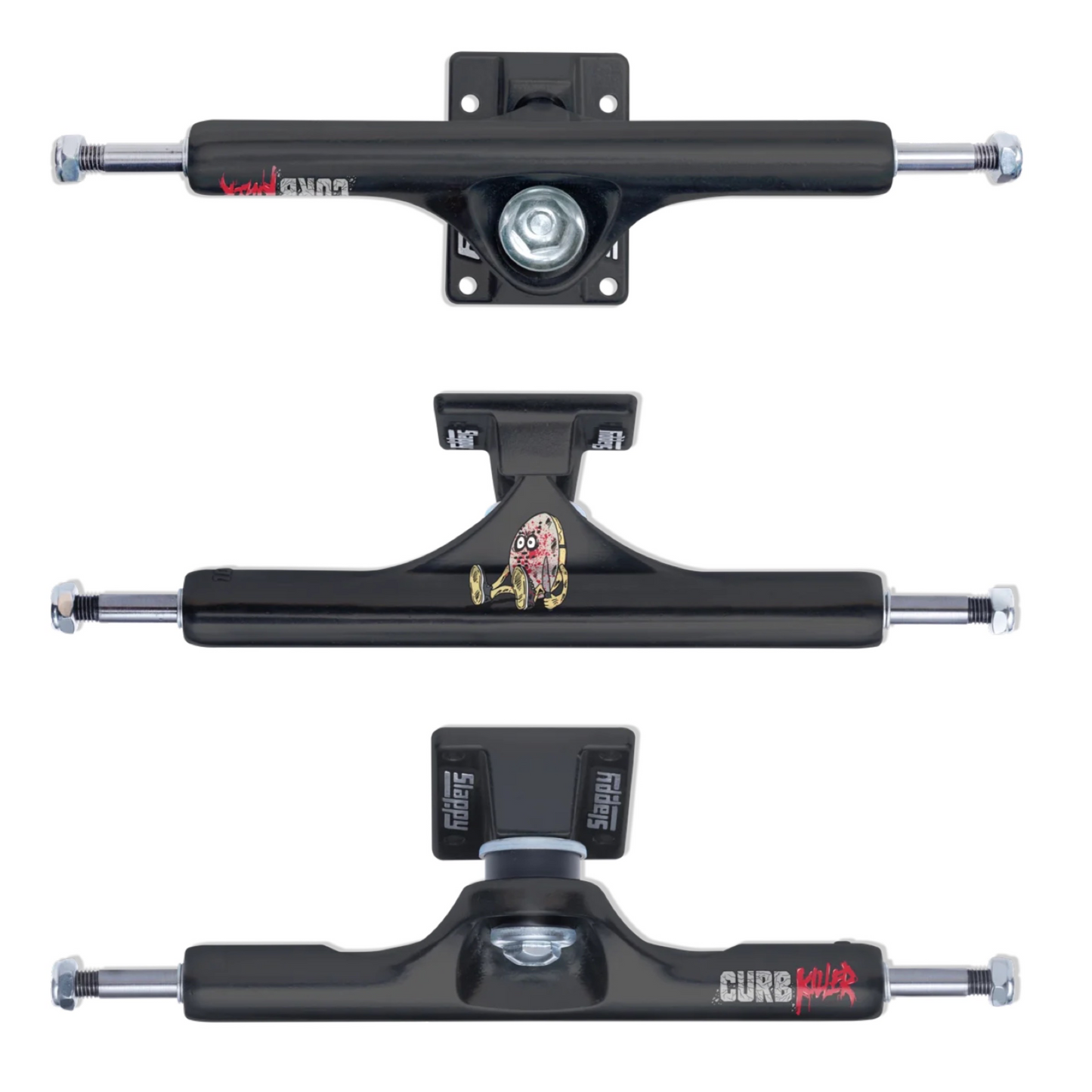 Slappy Curb Killer Classic Matte Black 9" Inverted Skateboard Trucks