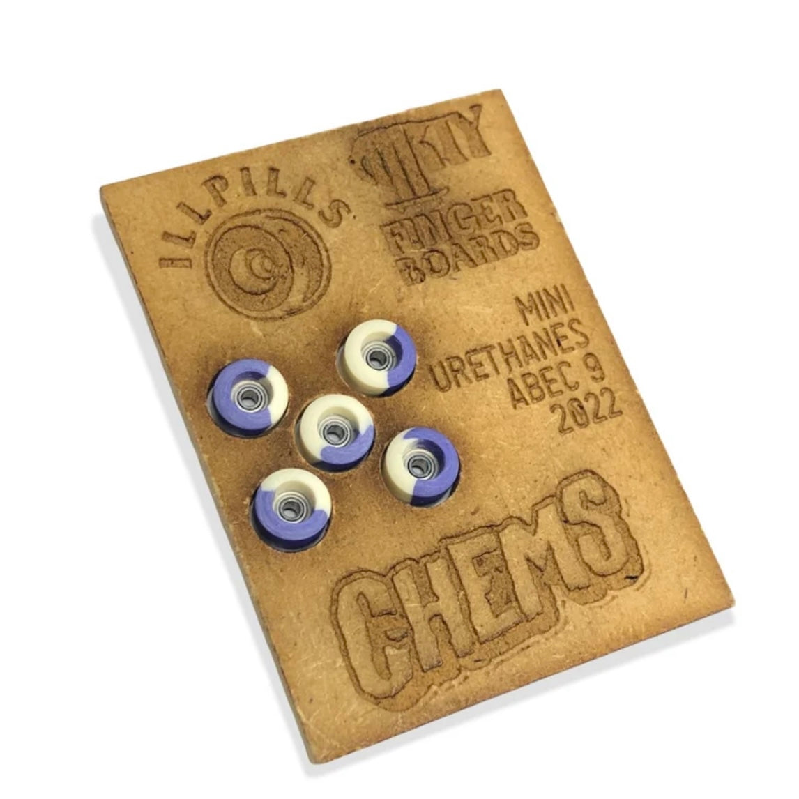 ILLPILLS Purple/White Urethane Fingerboard Wheels (Choose Size)
