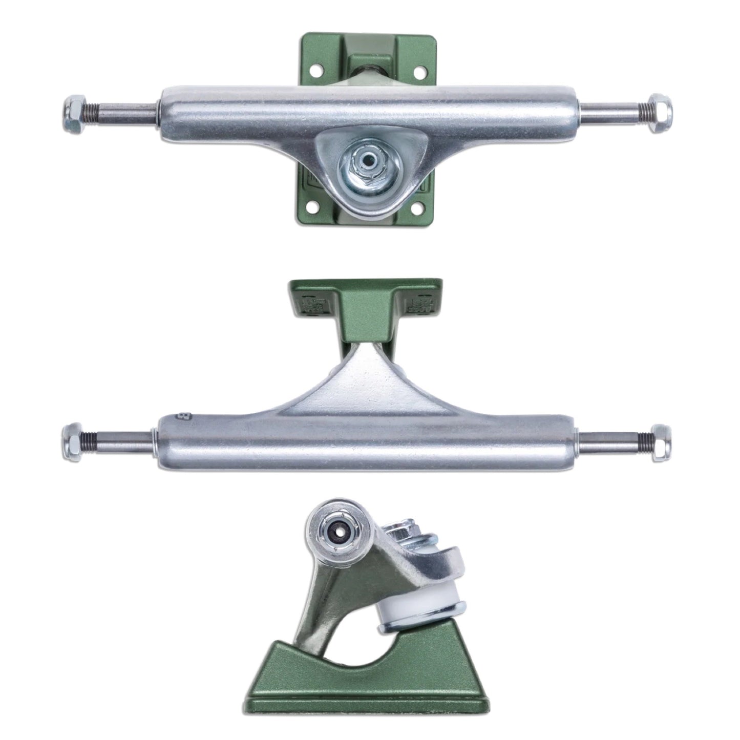Slappy ST1 Classic Hollow Lights Gunmetal Green Base Skateboard Trucks