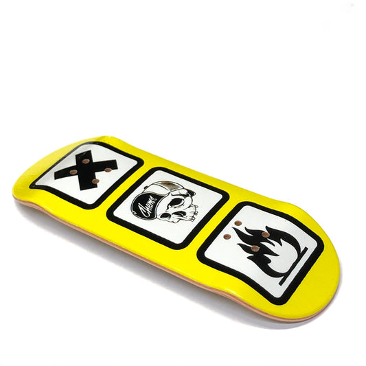 Chems Yellow "Warning" Fingerboard Deck