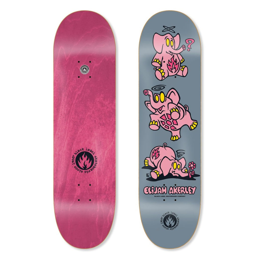 Black Label Elijah Akerley Pink Elephants 9.0" Skateboard Deck