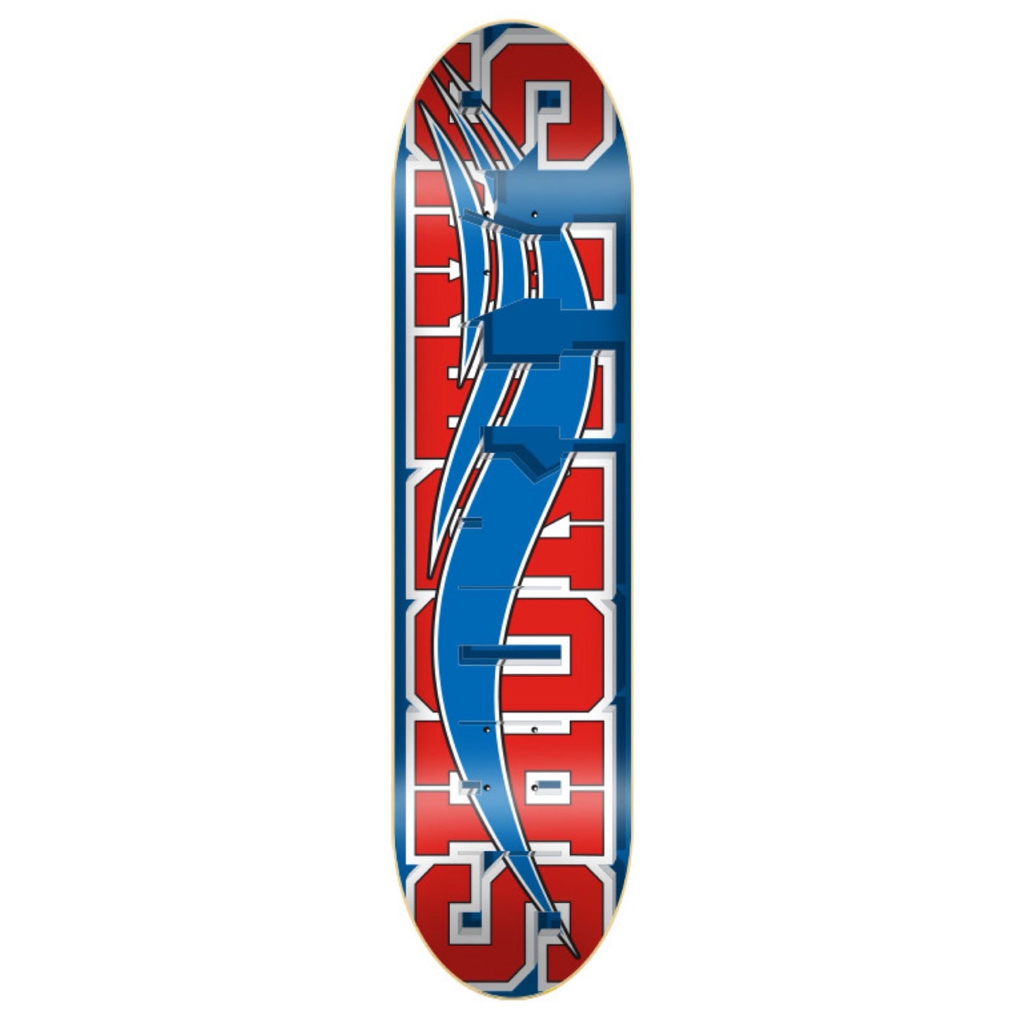 Shorty's Team Skate Block Blue/Red 8.125" Skateboard Deck
