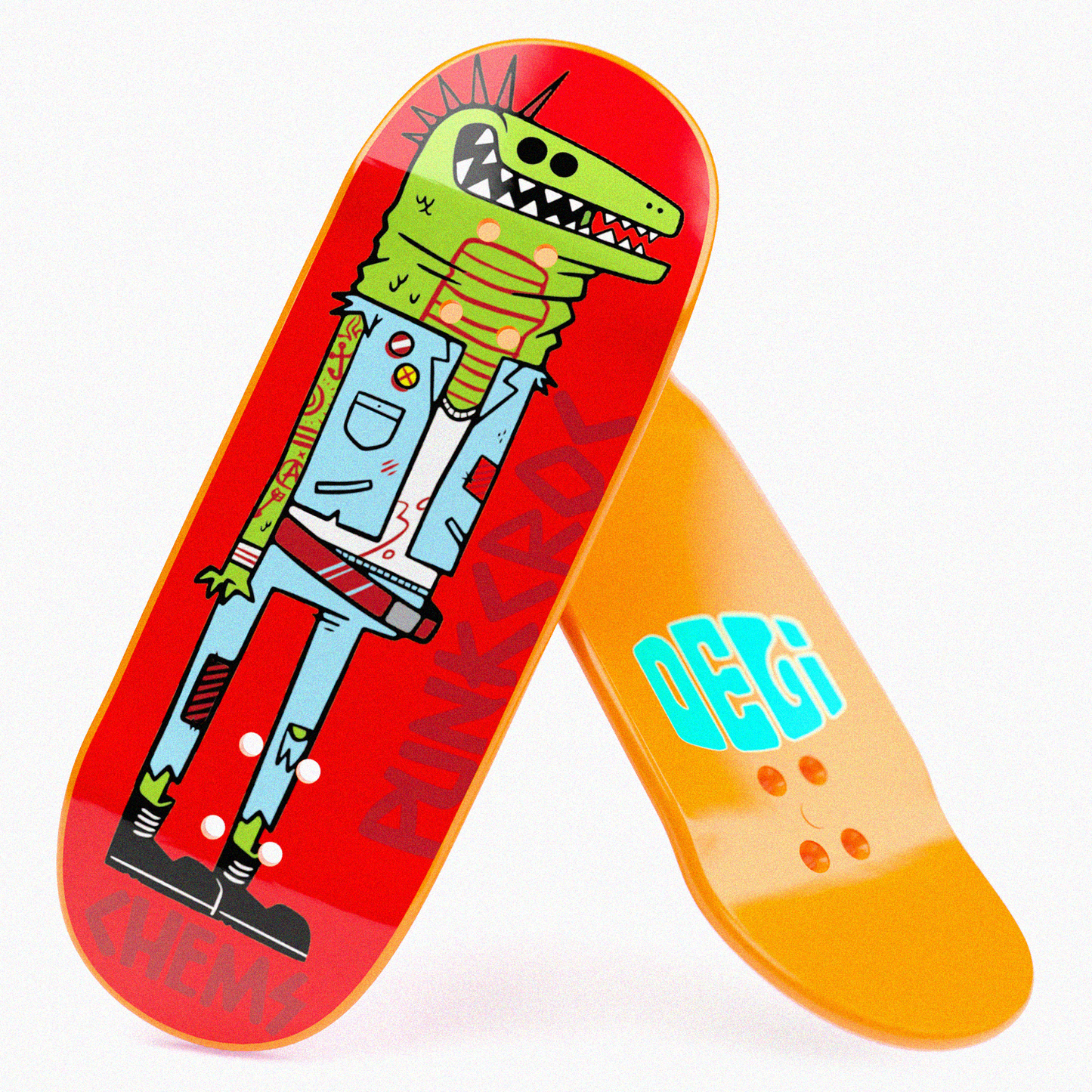 Deli x Chems “PunkCrock” Polycarbonate Fingerboard Deck