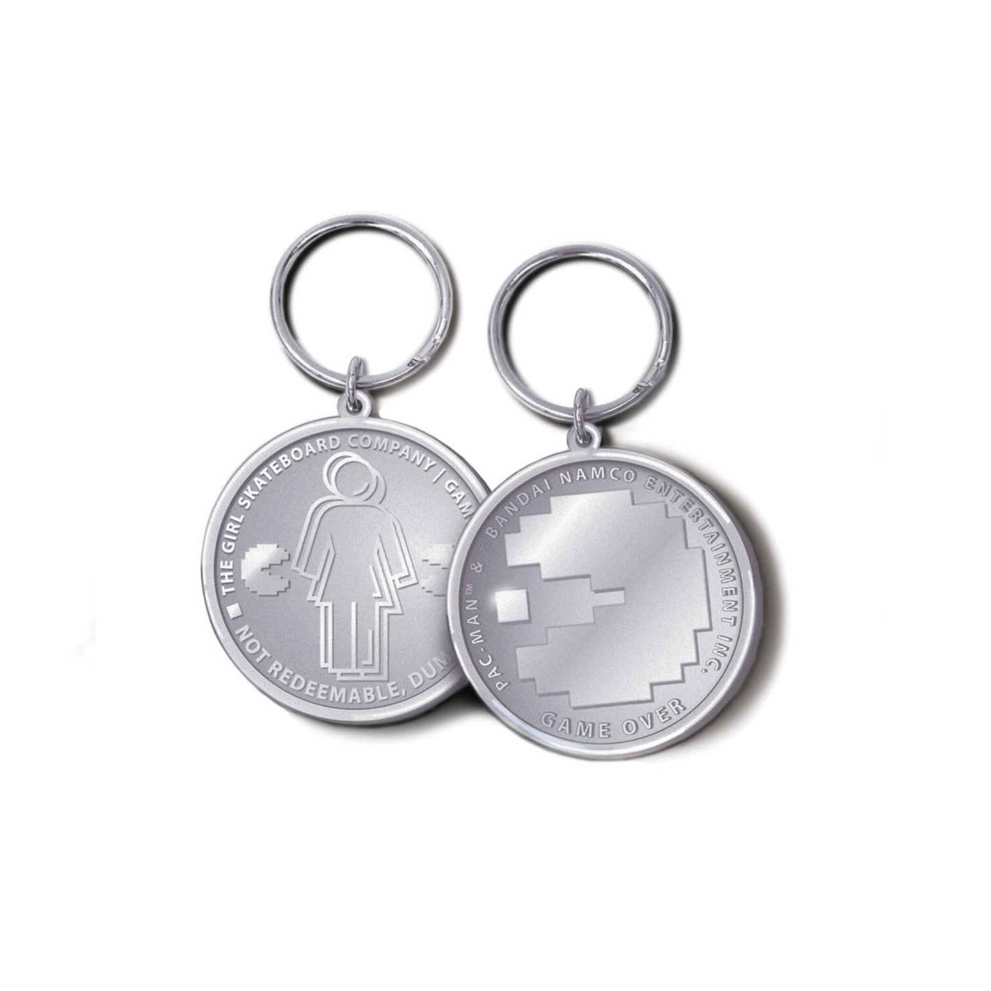 Girl Pac-Man Game Token Keychain