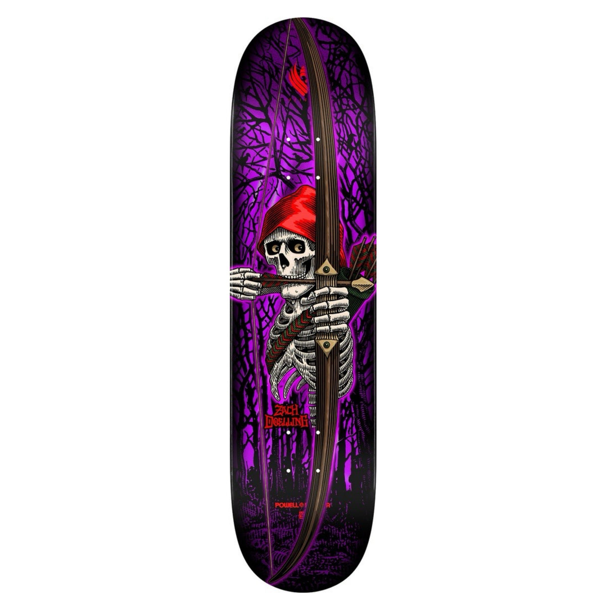Powell Zach Doelling Archer Purple Foil 8.0" Flight Skateboard Deck
