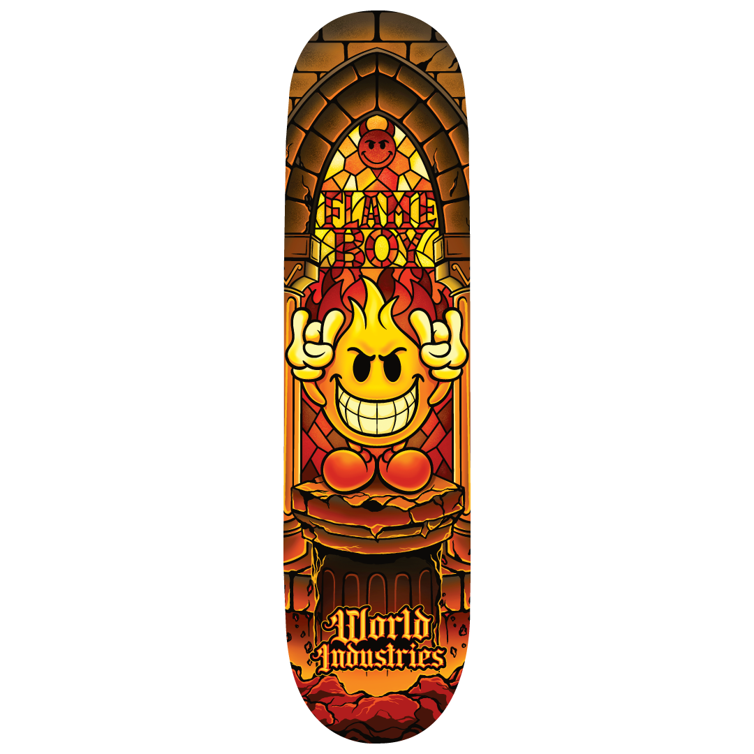 World Industries Flame Boy Stained Glass 8.5" Skateboard Deck