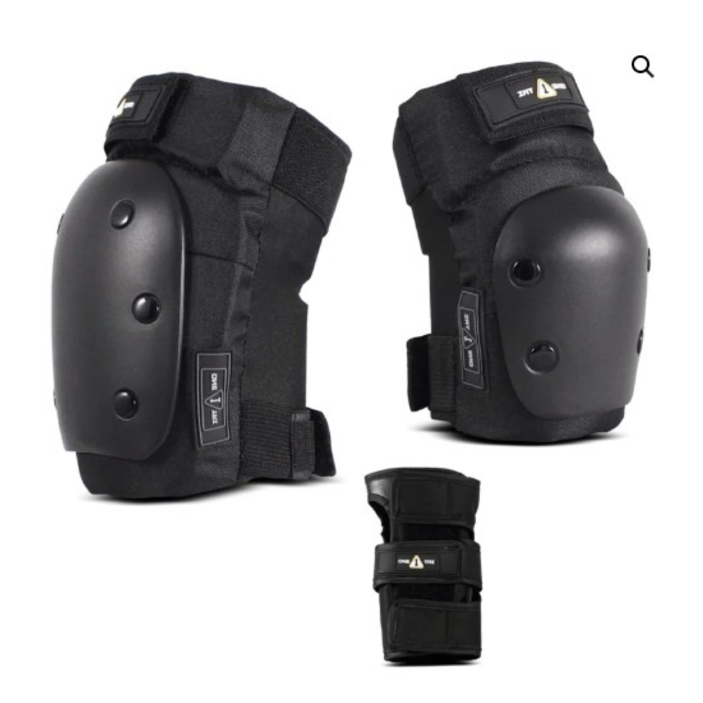 1 Tri Black Adult Skateboard Pad Set