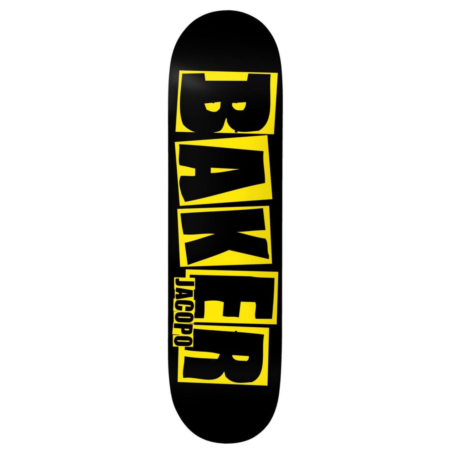 Baker Jacopo Carozzi Brand Logo Danger Yellow 8.0" Skateboard Deck