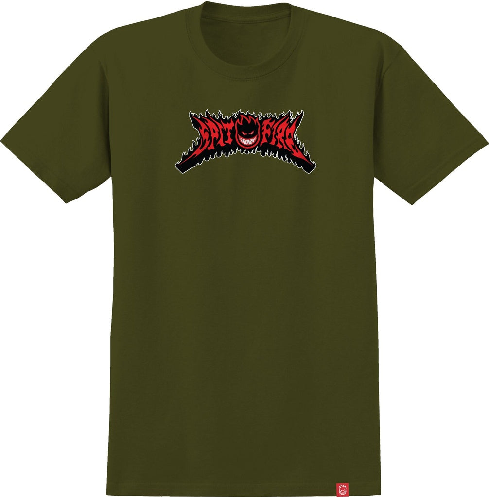 Spitfire Flame Out Bighead Fill Military Green T-Shirt