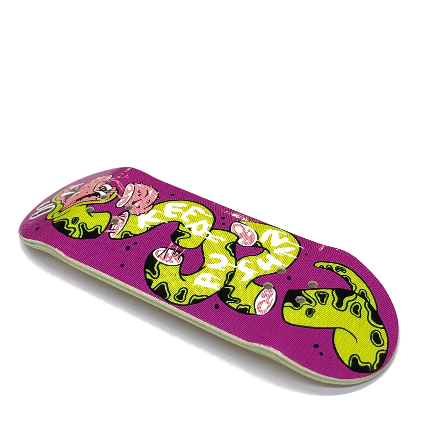 Chems Purple Background "Keep Pushing" Fingerboard Deck