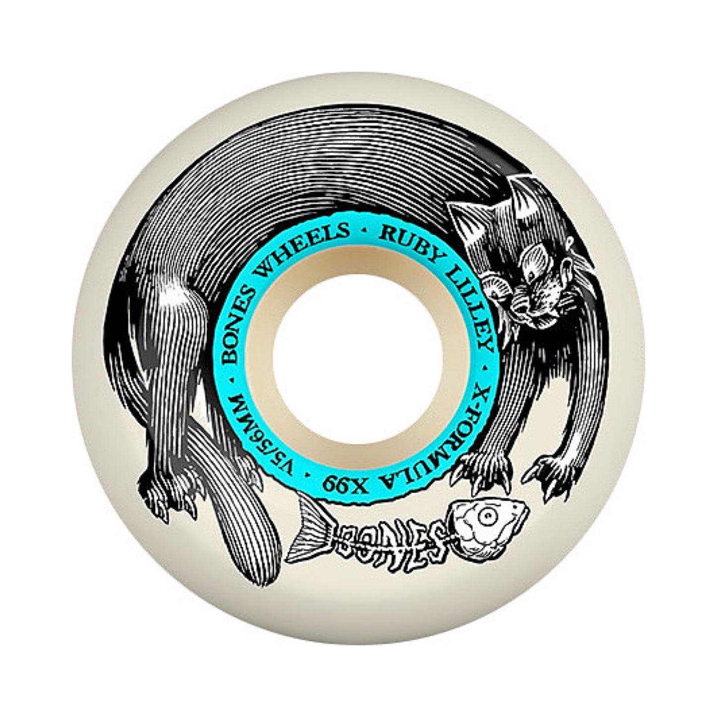 Bones X-Formula Ruby Lilley Black Cat V5 Sidecuts 56mm x 99a Skateboard Wheels