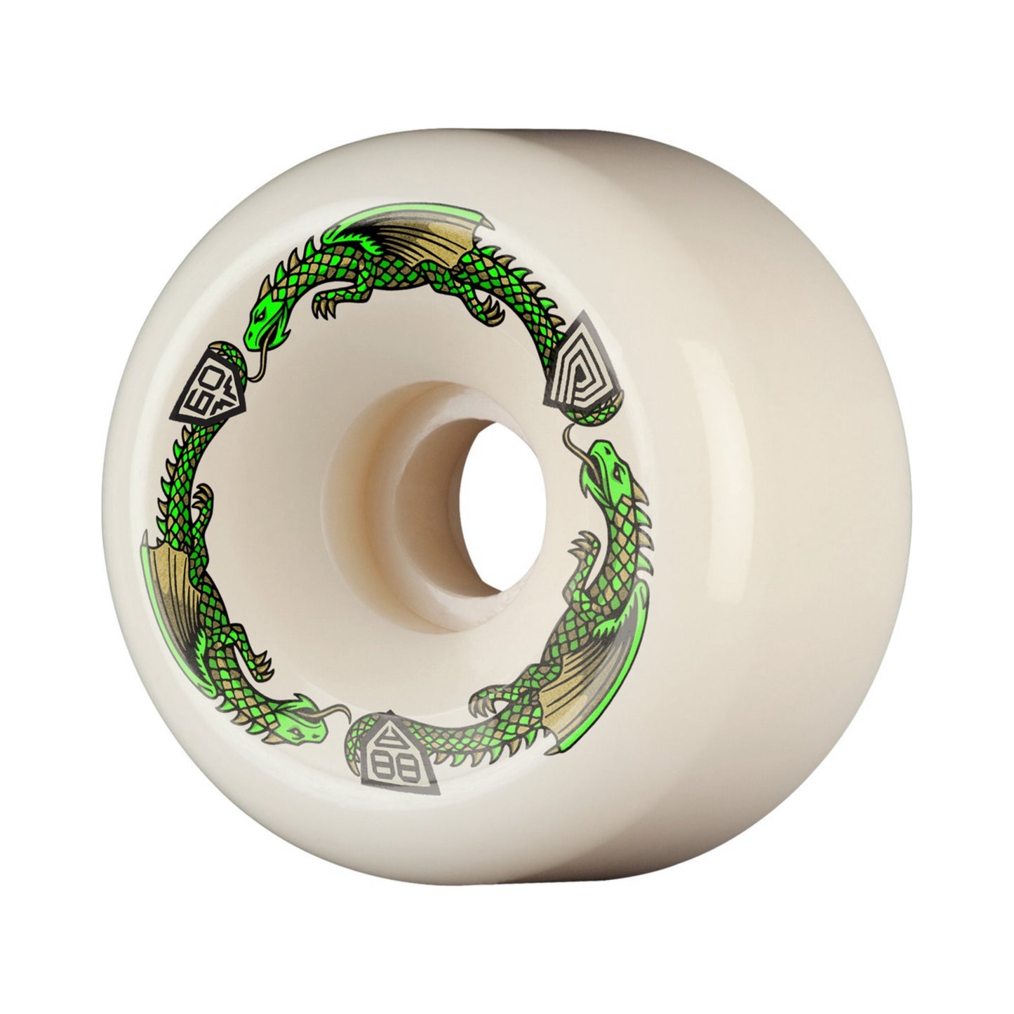 Powell Dragon Formula Green Bomber 60mm x 40mm 88a Skateboard Wheels