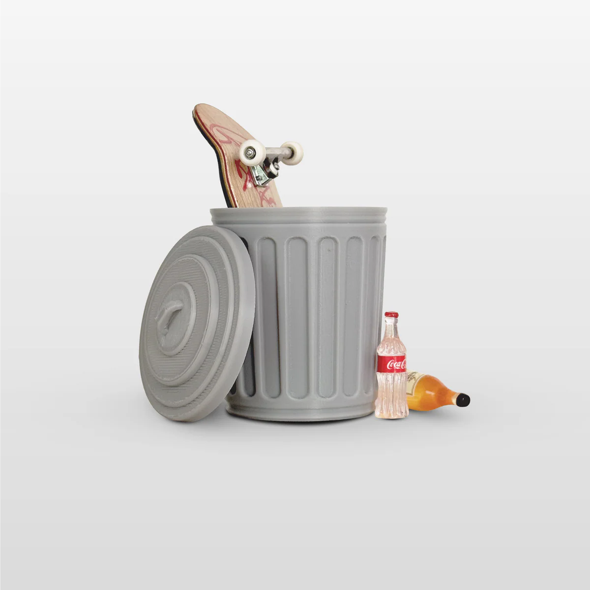 Silent Obstacles Trash Can + 2 Mini Bottles Fingerboard Obstacle