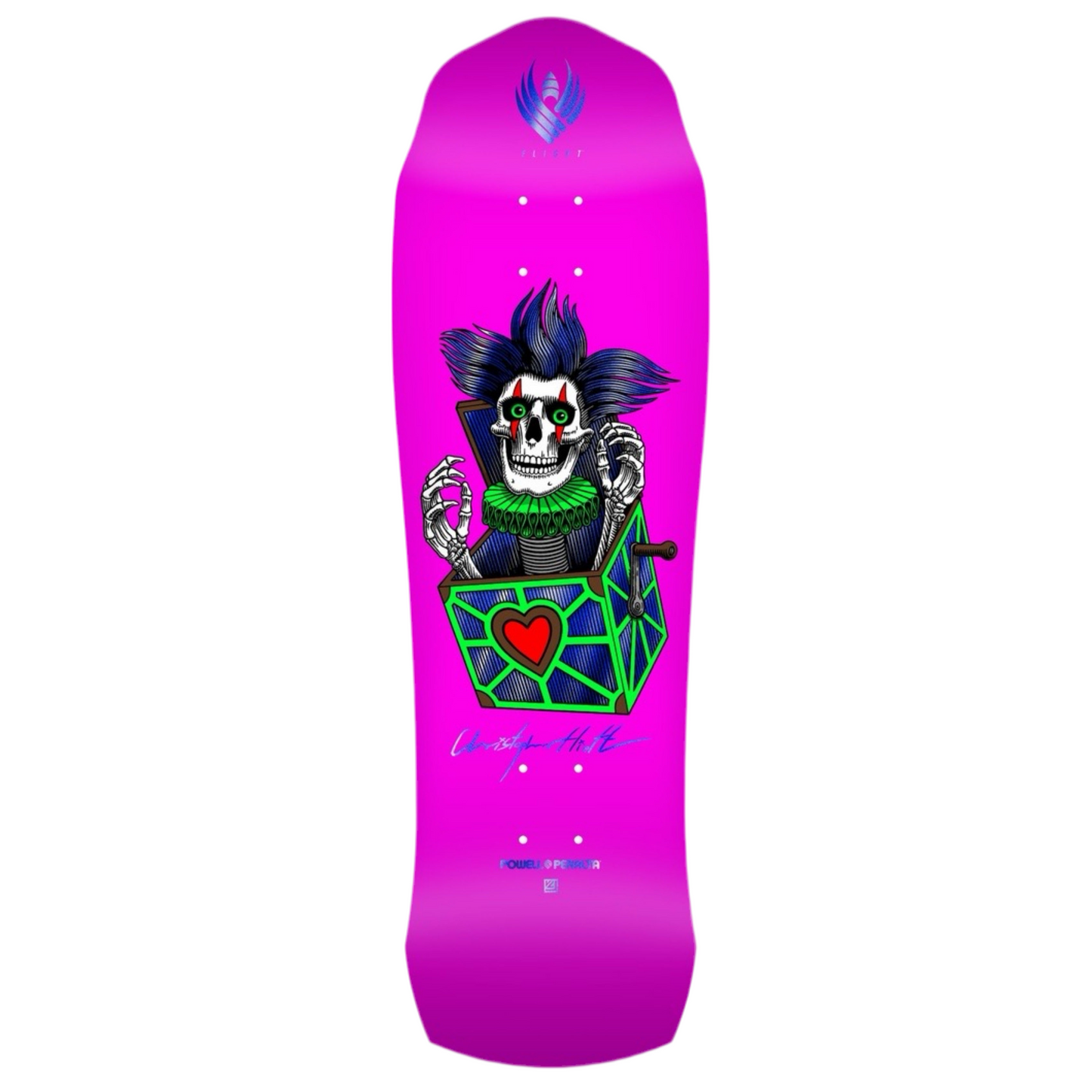 Powell Chris Hiett Skull 9.5" Shaped Flight Skateboard Deck