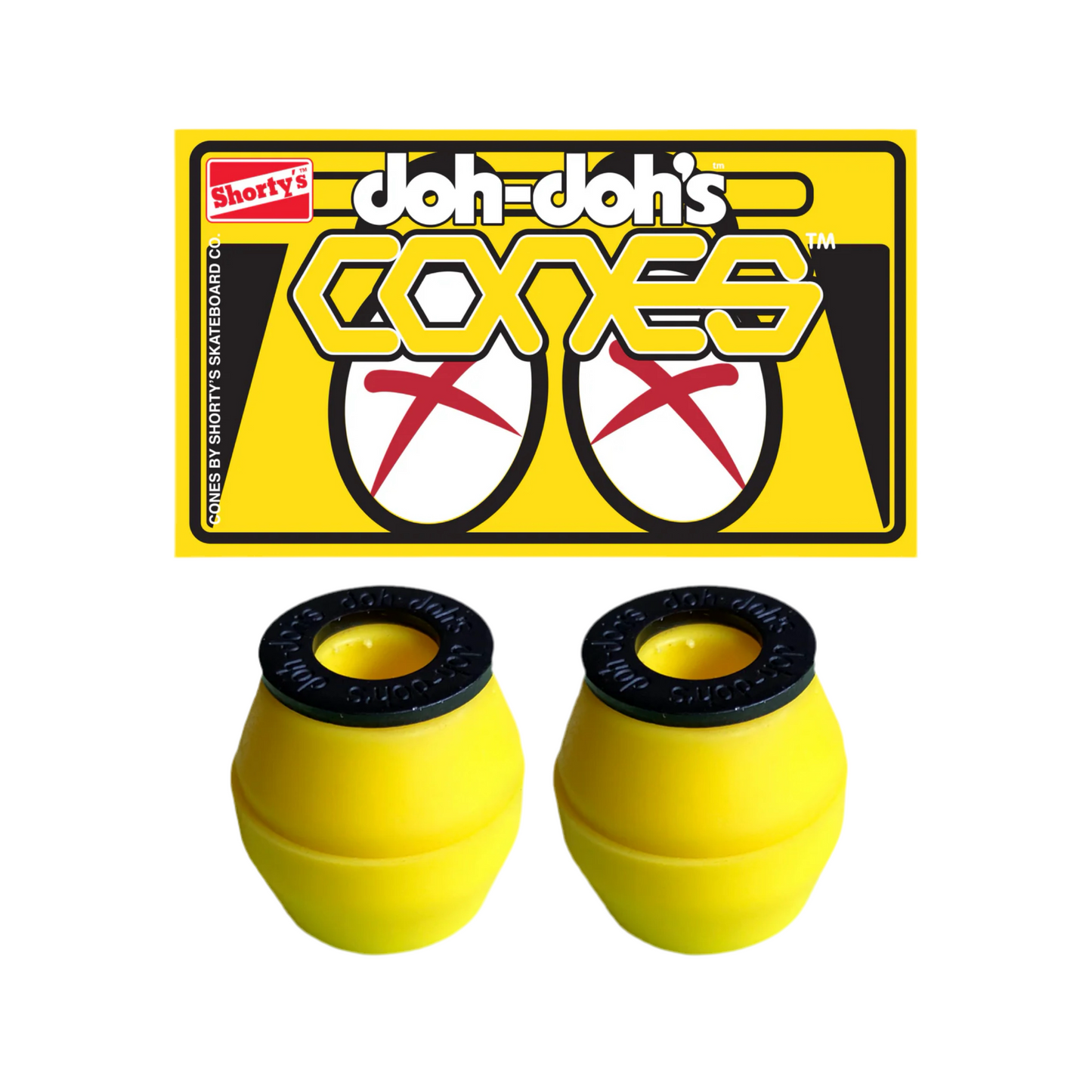 Shorty's Doh-Doh’s Skateboard Bushings Yellow 92a Cones