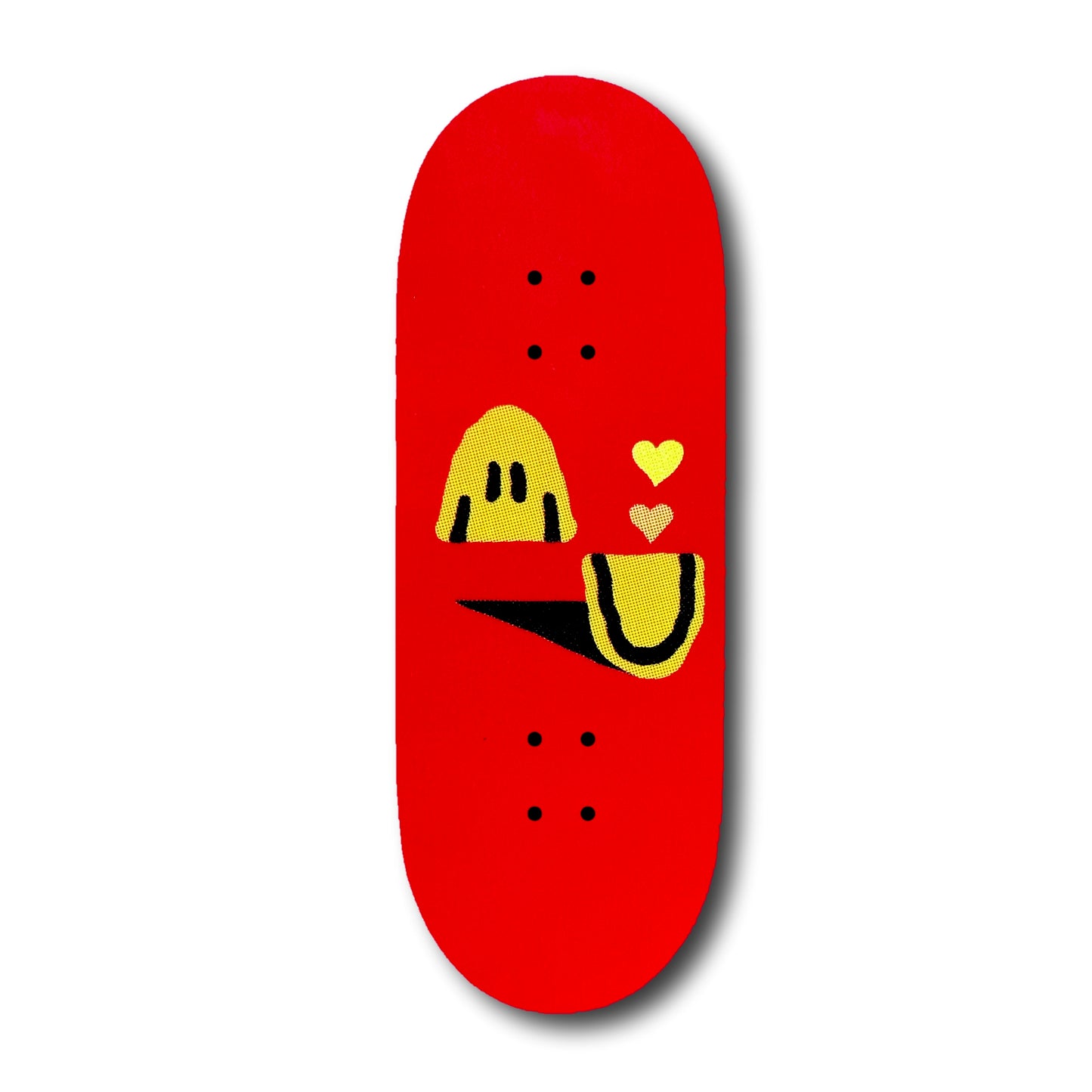 Chems Red Smiley "Picnic Flip Artist Model" Fingerboard Deck