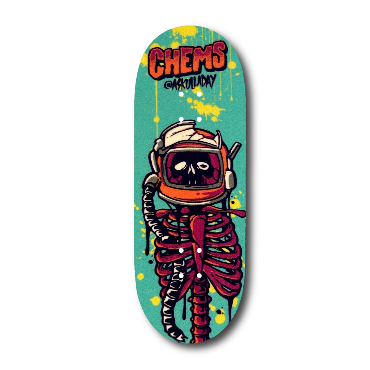 Chems Seafoam Background “Cadet” Fingerboard Deck