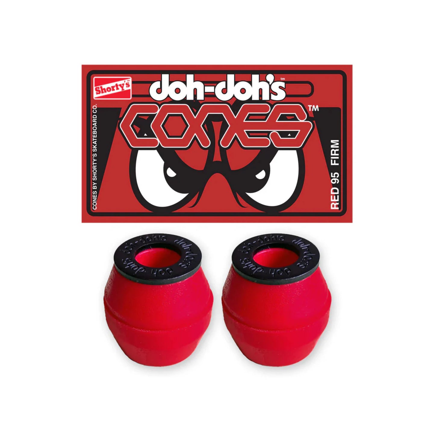 Shorty's Doh-Doh’s Skateboard Bushings Red 95a Cones