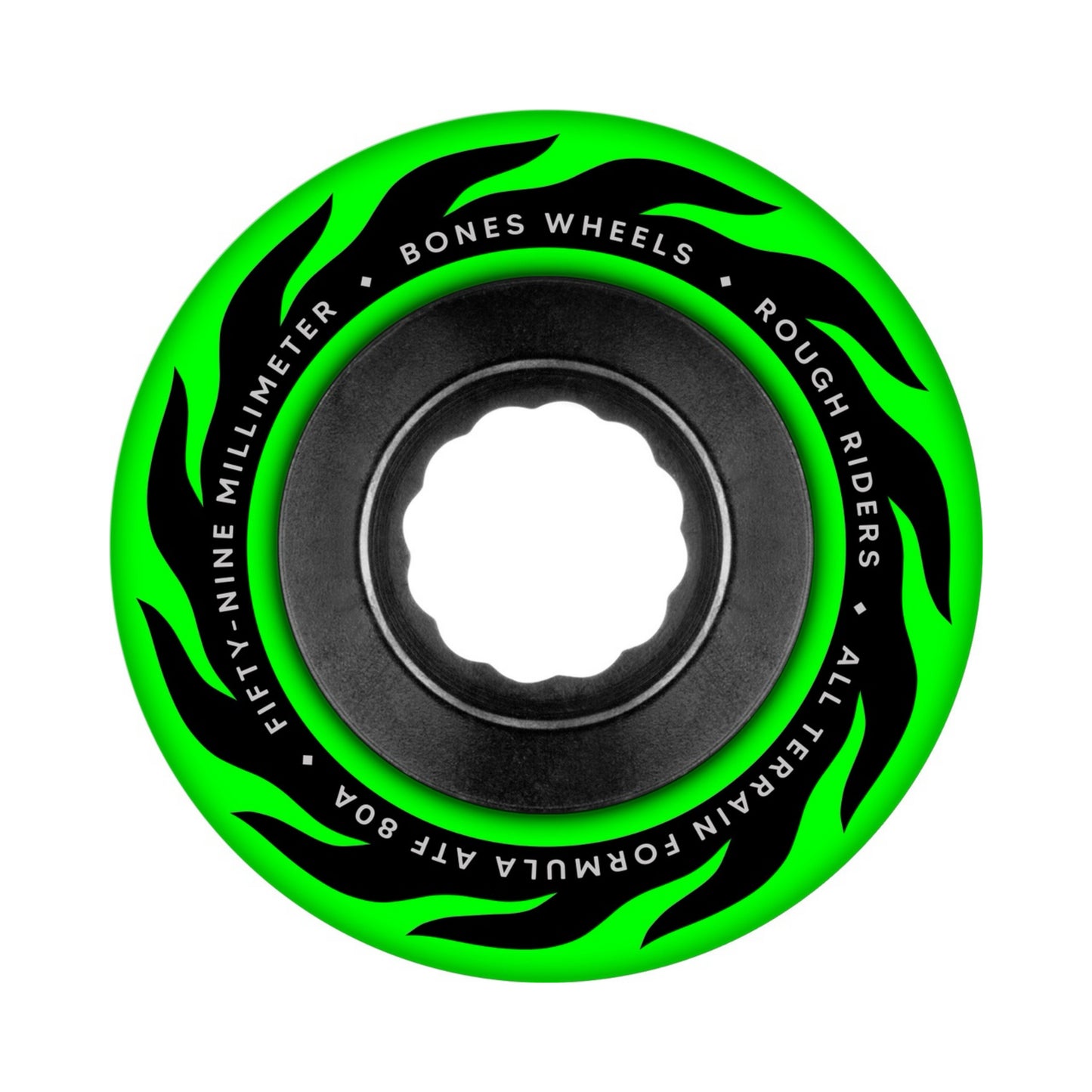 Bones ATF Rough Riders Eternal Flame Green Skateboard Wheels