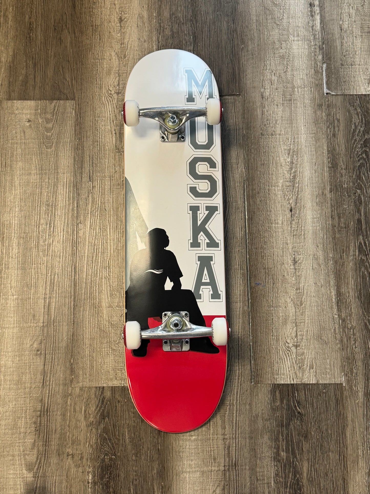 Muska Silhouette Red Skateboard Complete 8"