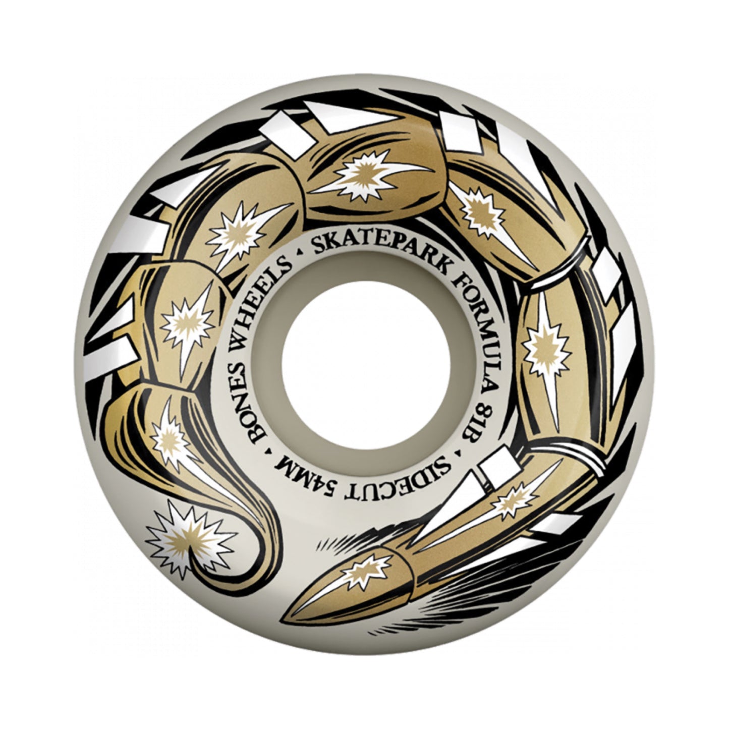 Bones SPF P5 Scorpeedo 54mm 81b White/Gold Skateboard Wheels