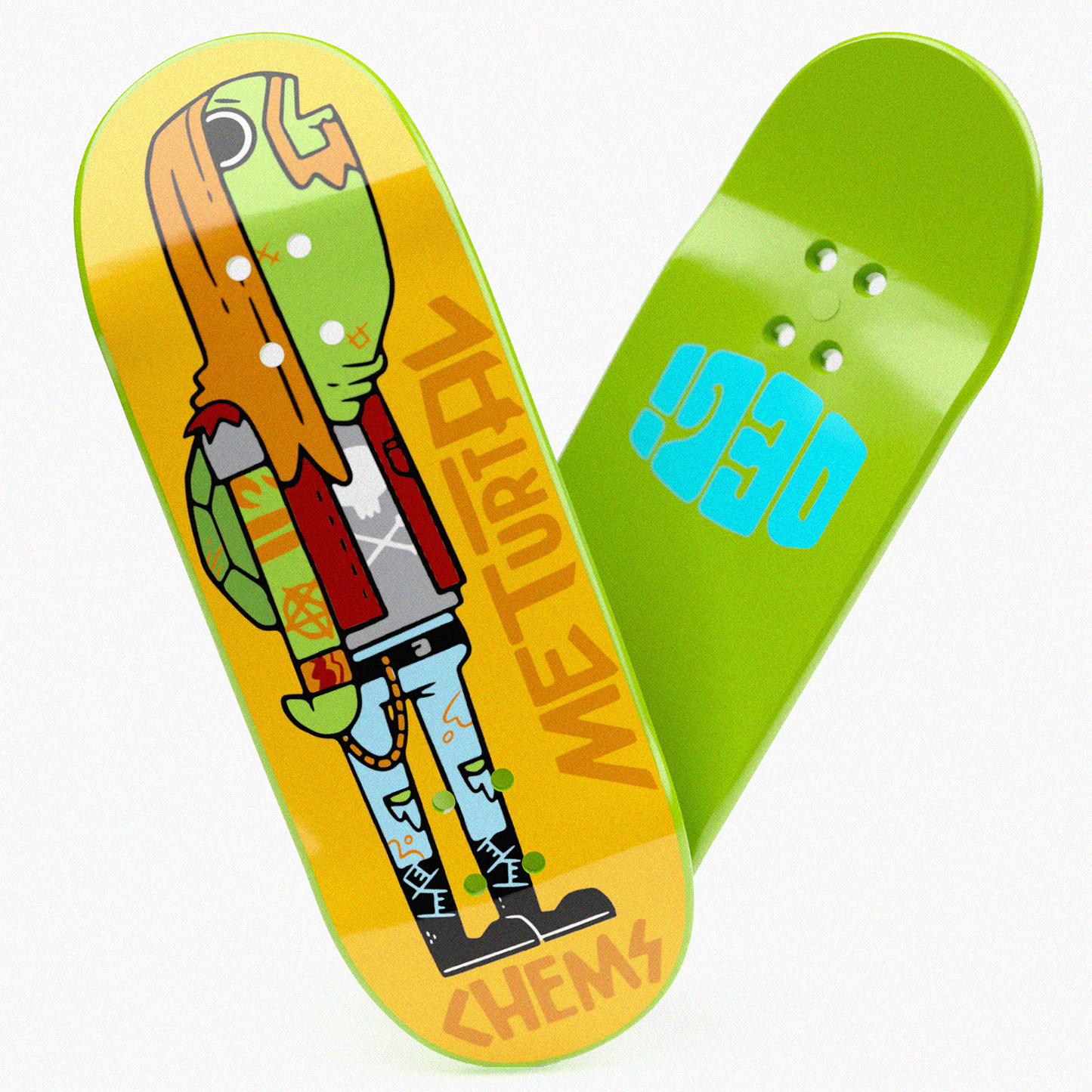 Deli x Chems “MeTurtal” Polycarbonate Fingerboard Complete