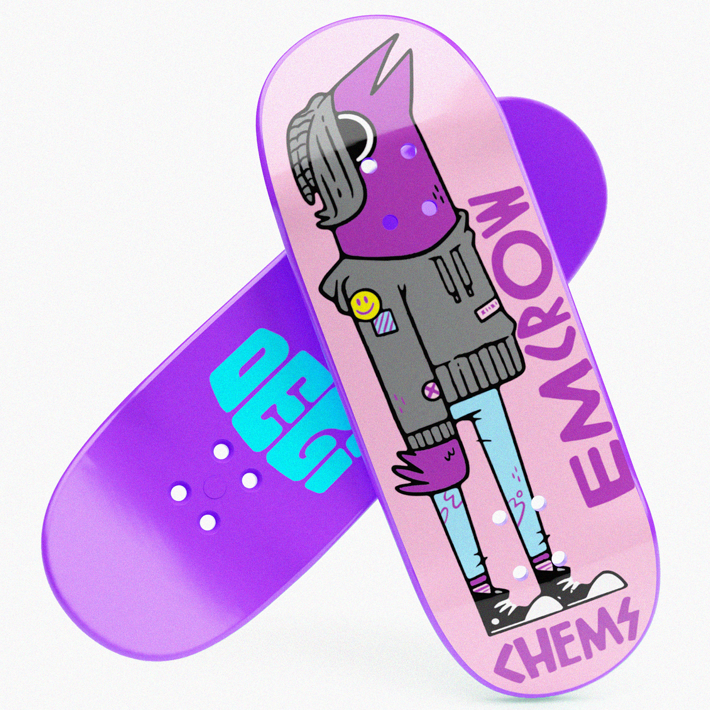 Deli x Chems “EmCrow” Polycarbonate Fingerboard Complete