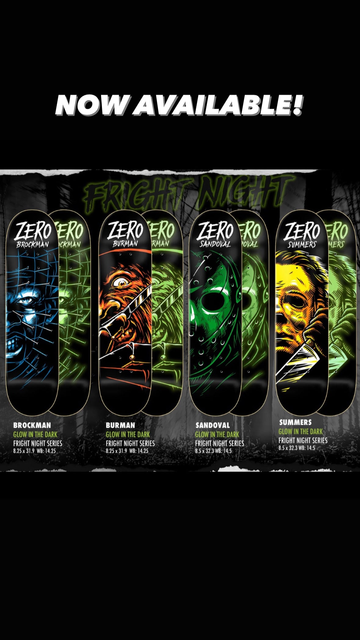 Zero Brockman Fright (Glow) Night Skateboard Deck