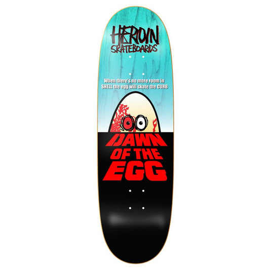 Heroin Team Dawn Of The Egg 9.4" Shaped Skateboard Deck