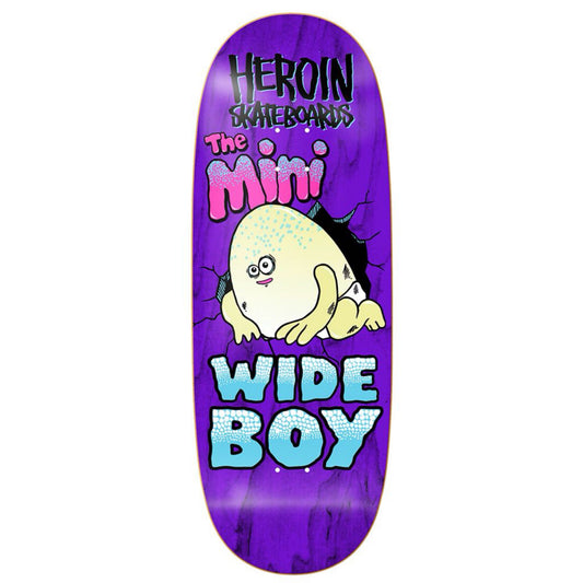 Heroin Team Mini Wide Boy 10.5" Skateboard Deck (Assorted Bottom Ply Colors)
