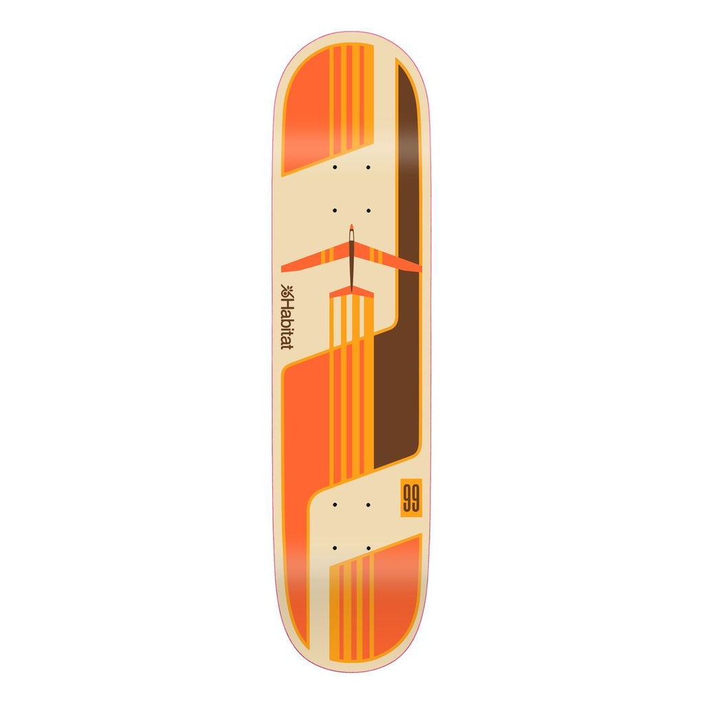Habitat Team Glider Orange 8.25" Twin Tail Skateboard Deck