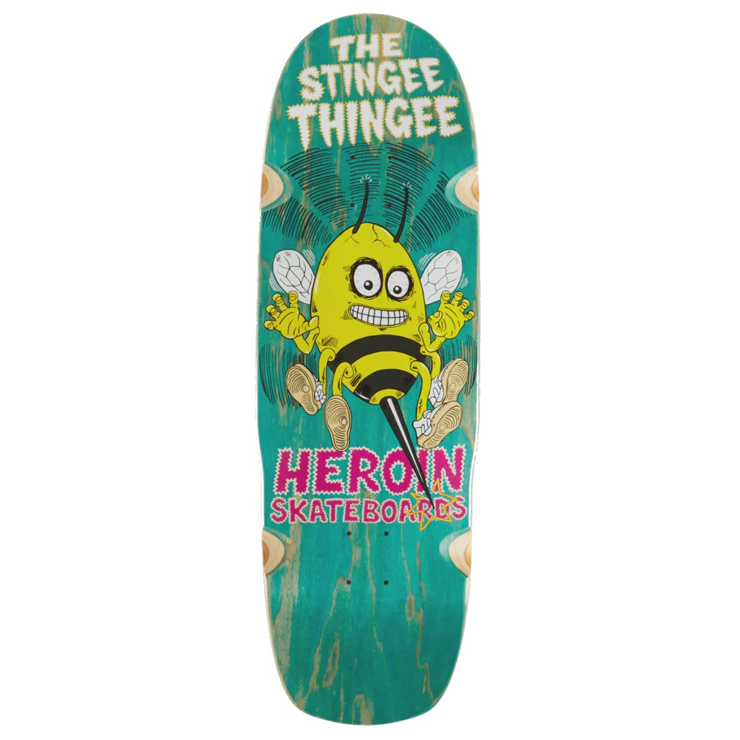 Heroin Team Stingee Thingee Shaped Skateboard Deck