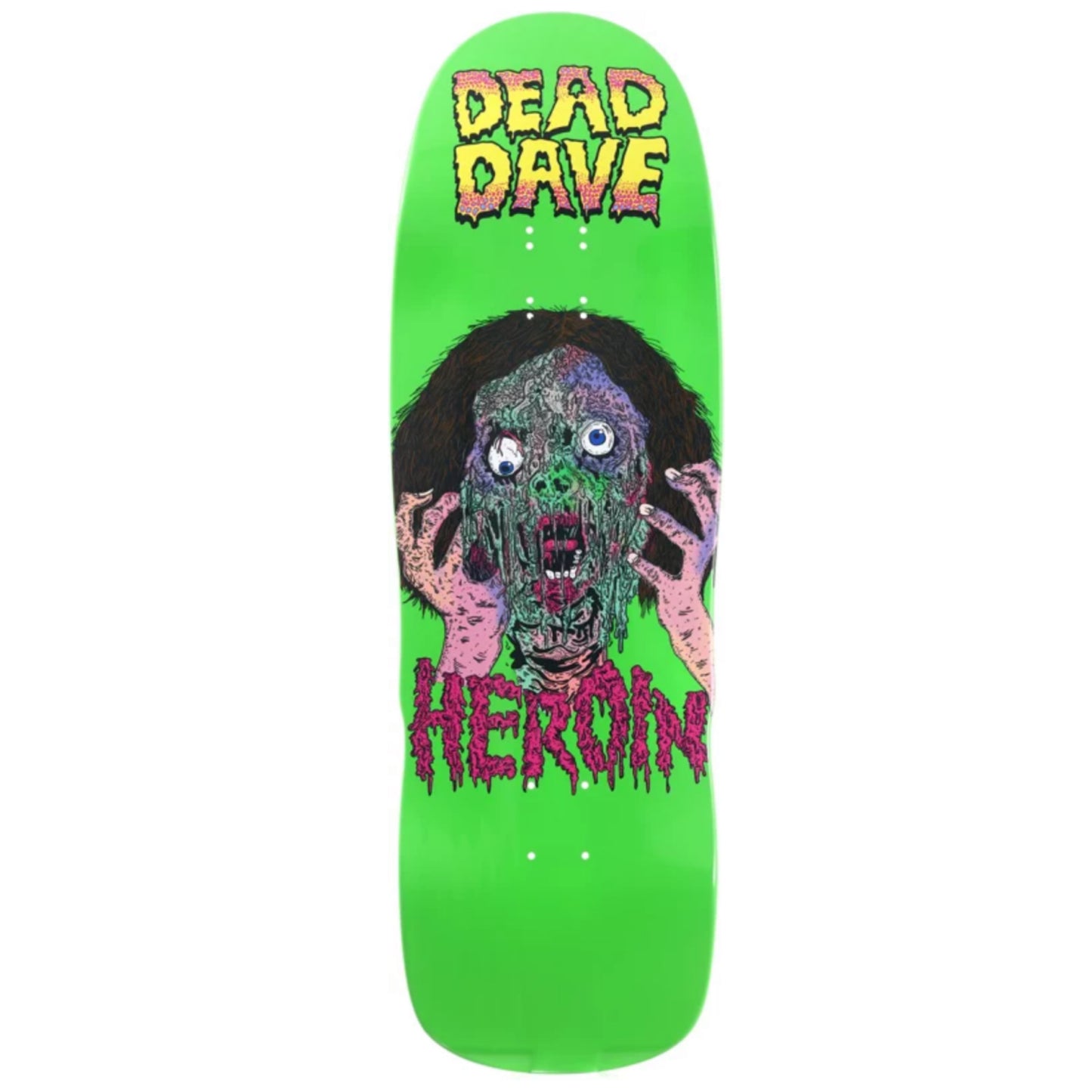Heroin Dead Dave Face Melter Shaped Skateboard Deck