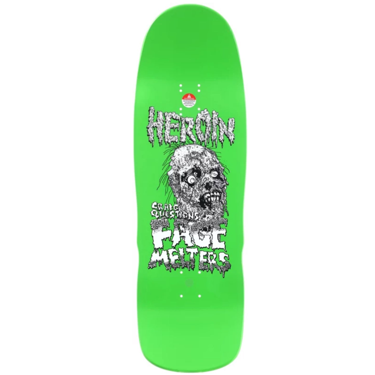 Heroin Dead Dave Face Melter Shaped Skateboard Deck