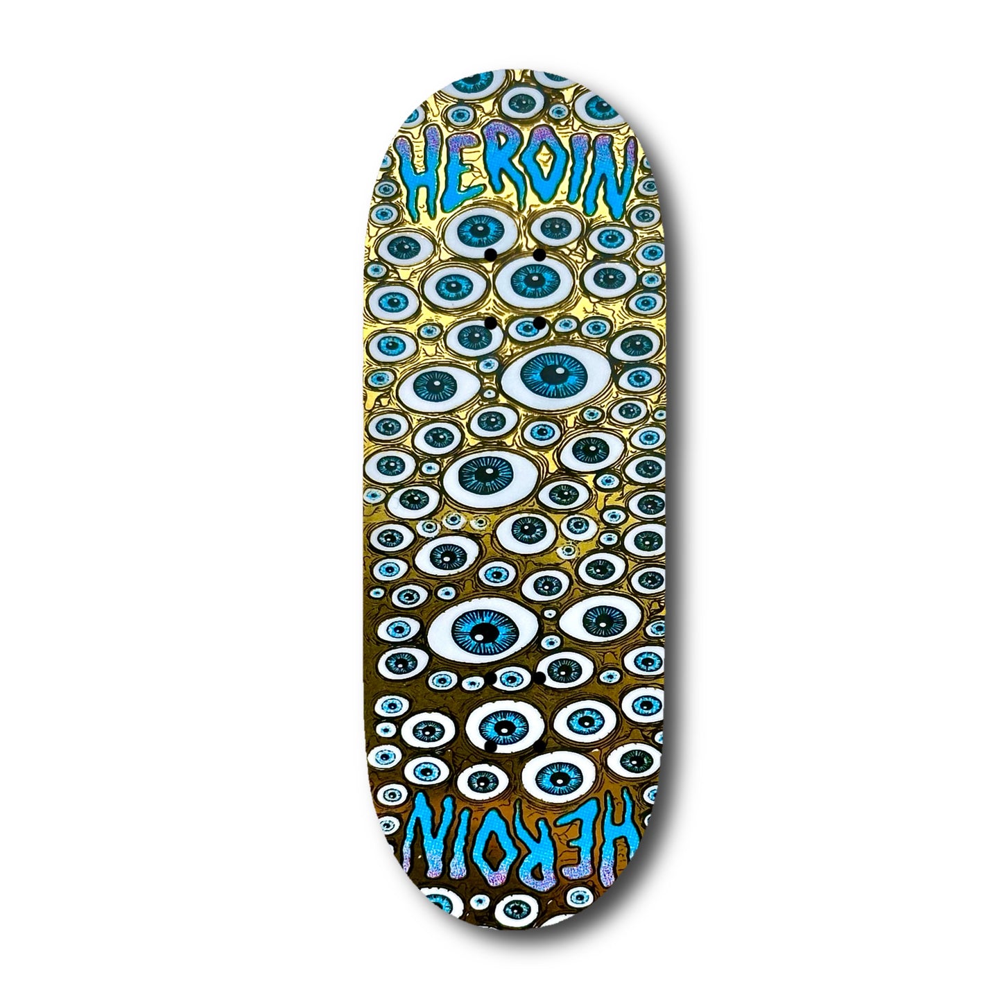 GOLD FOIL Chems X Heroin “Symmetrical Eyes” Fingerboard Deck (CHOOSE SIZE)