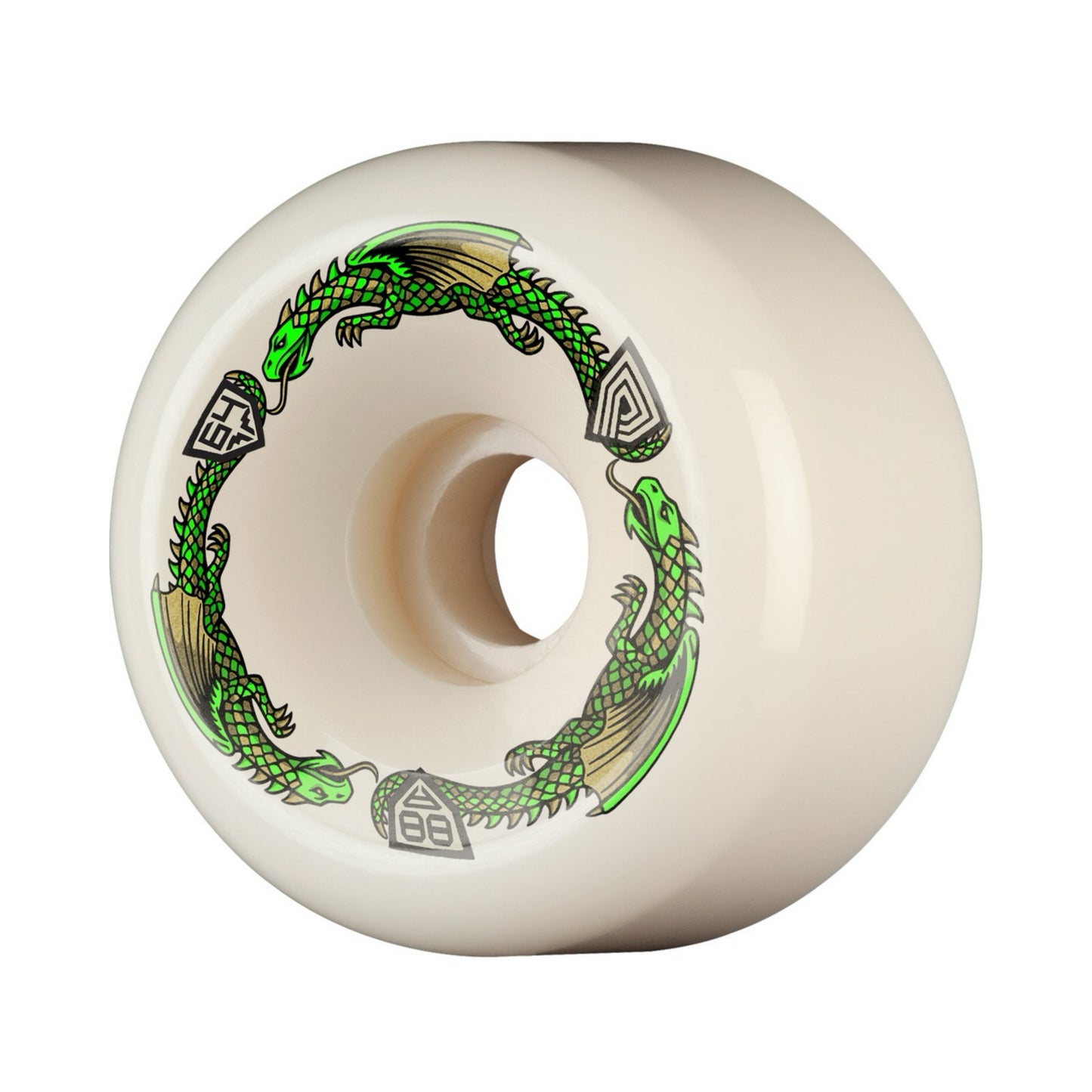 Powell Dragon Formula Green Bomber 64mm x 40mm 88a Skateboard Wheels