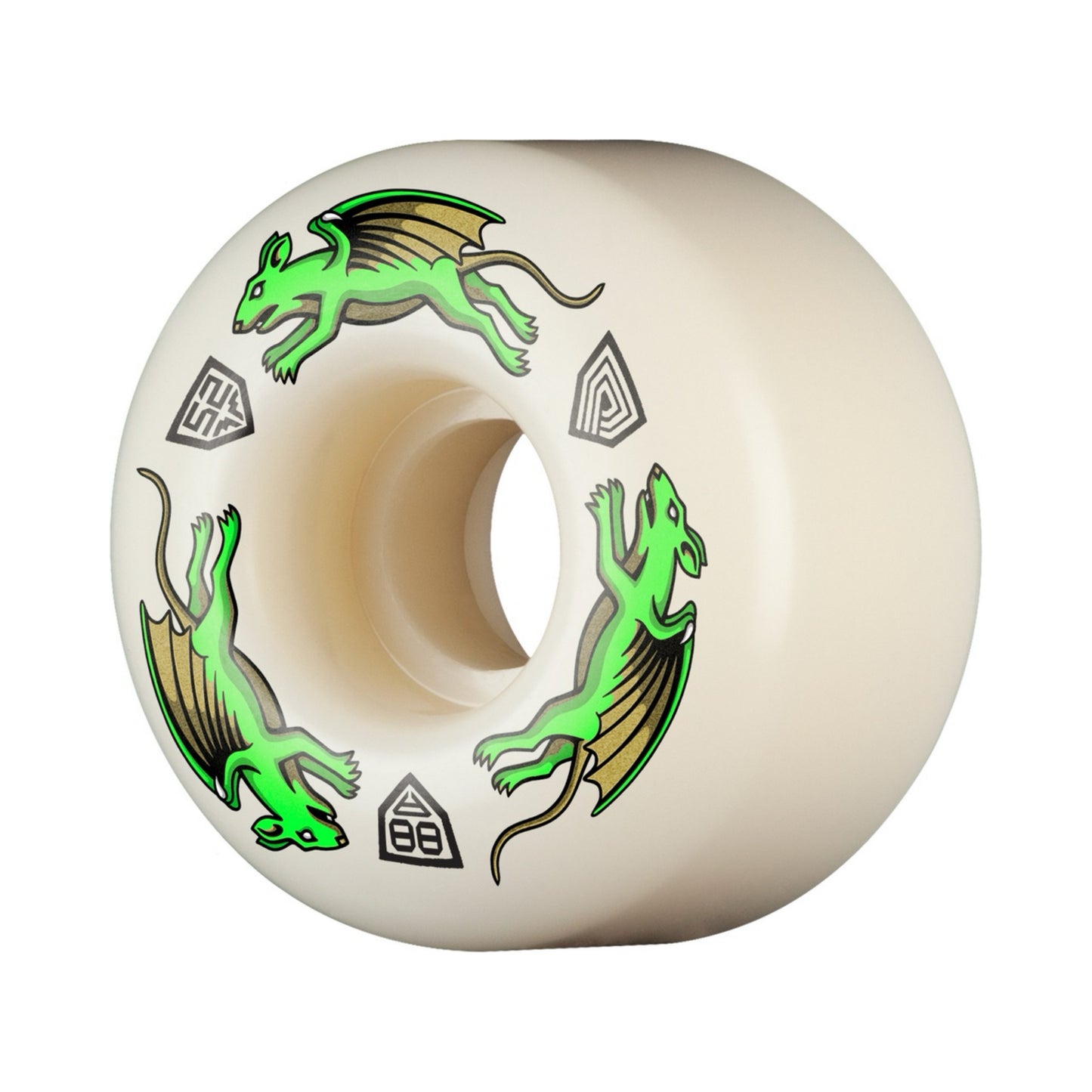 Powell Dragon Formula Green Nano Rats V4 52mm x 34mm 88a Skateboard Wheels